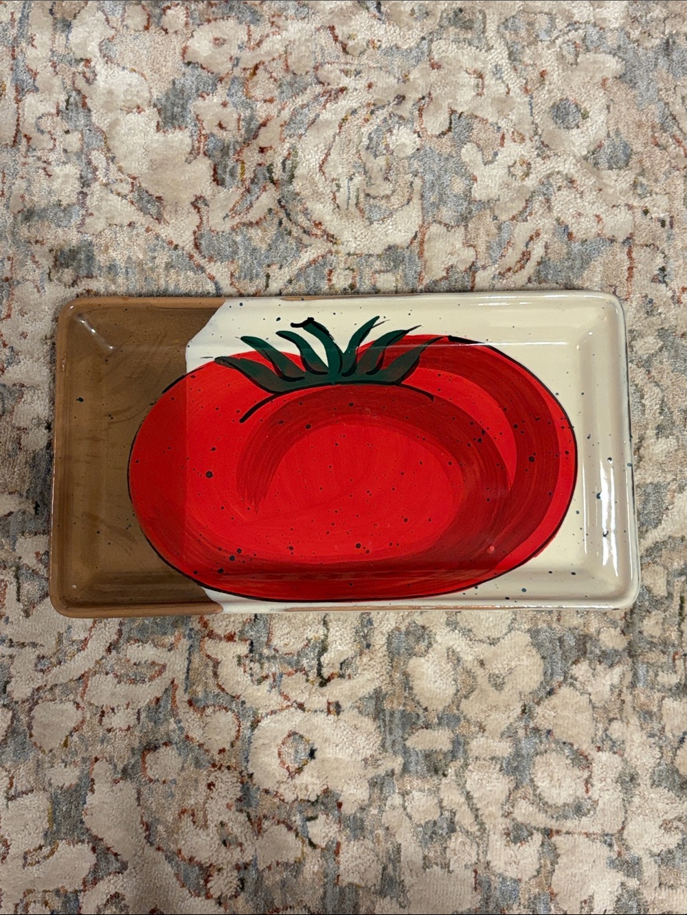 Crate&Barrel Red Tomato Ceramic Tray